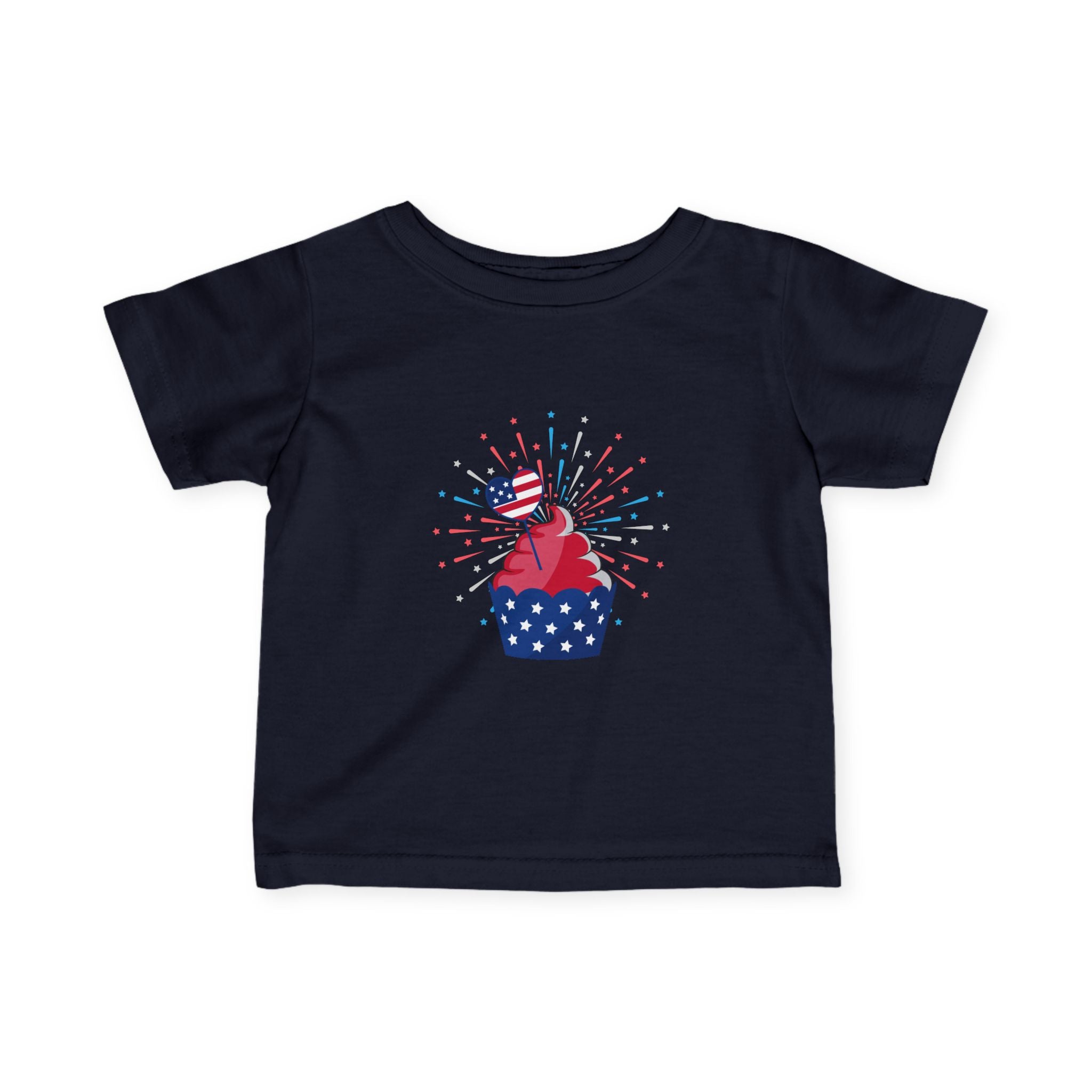 Baby 4th of July Cupcake Tee — Patriotic Infant Shirt