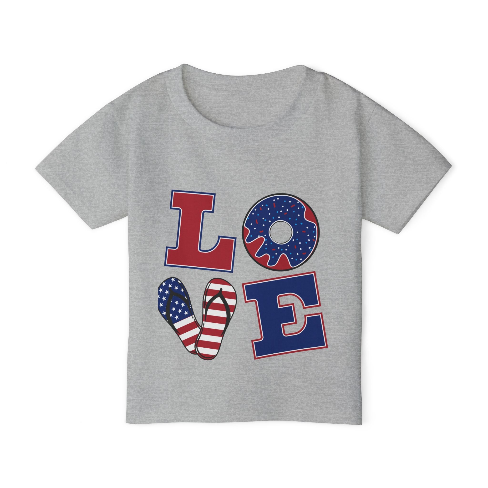 Patriotic 'LOVE' Toddler T‑Shirt — American Flag Kids Fourth of July Tee