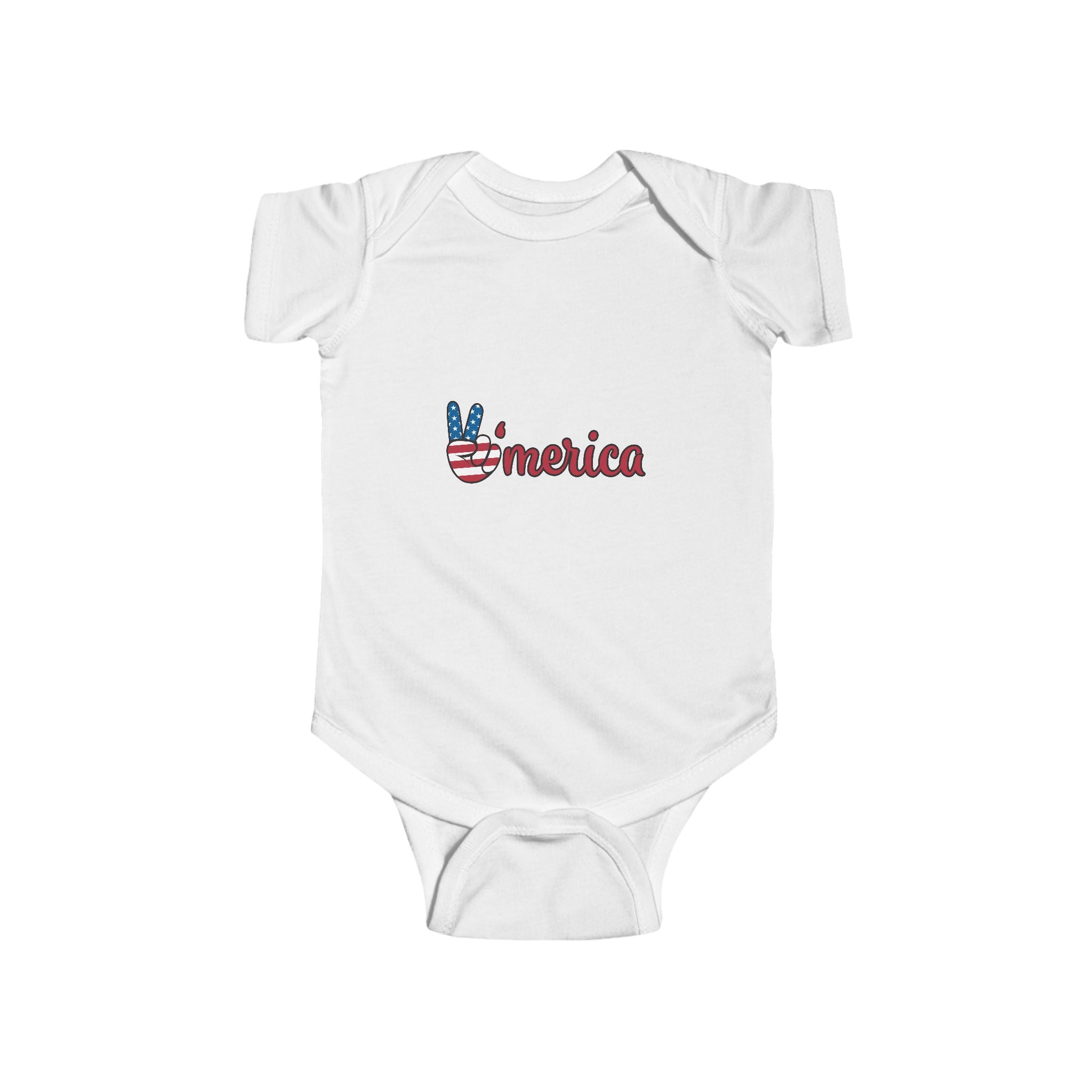 Patriotic Baby Bodysuit - 'Merica Peace Sign & Americana Popsicle Onesie