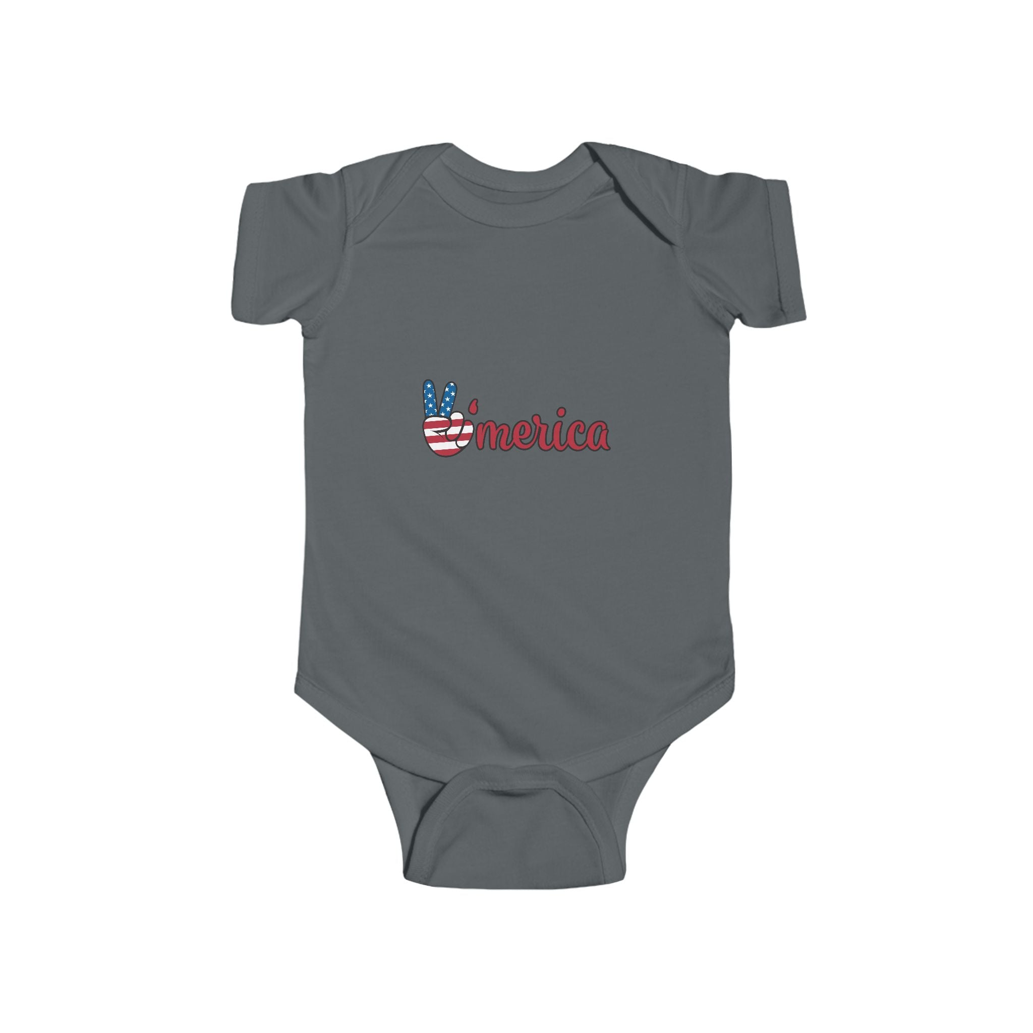 Patriotic Baby Bodysuit - 'Merica Peace Sign & Americana Popsicle Onesie