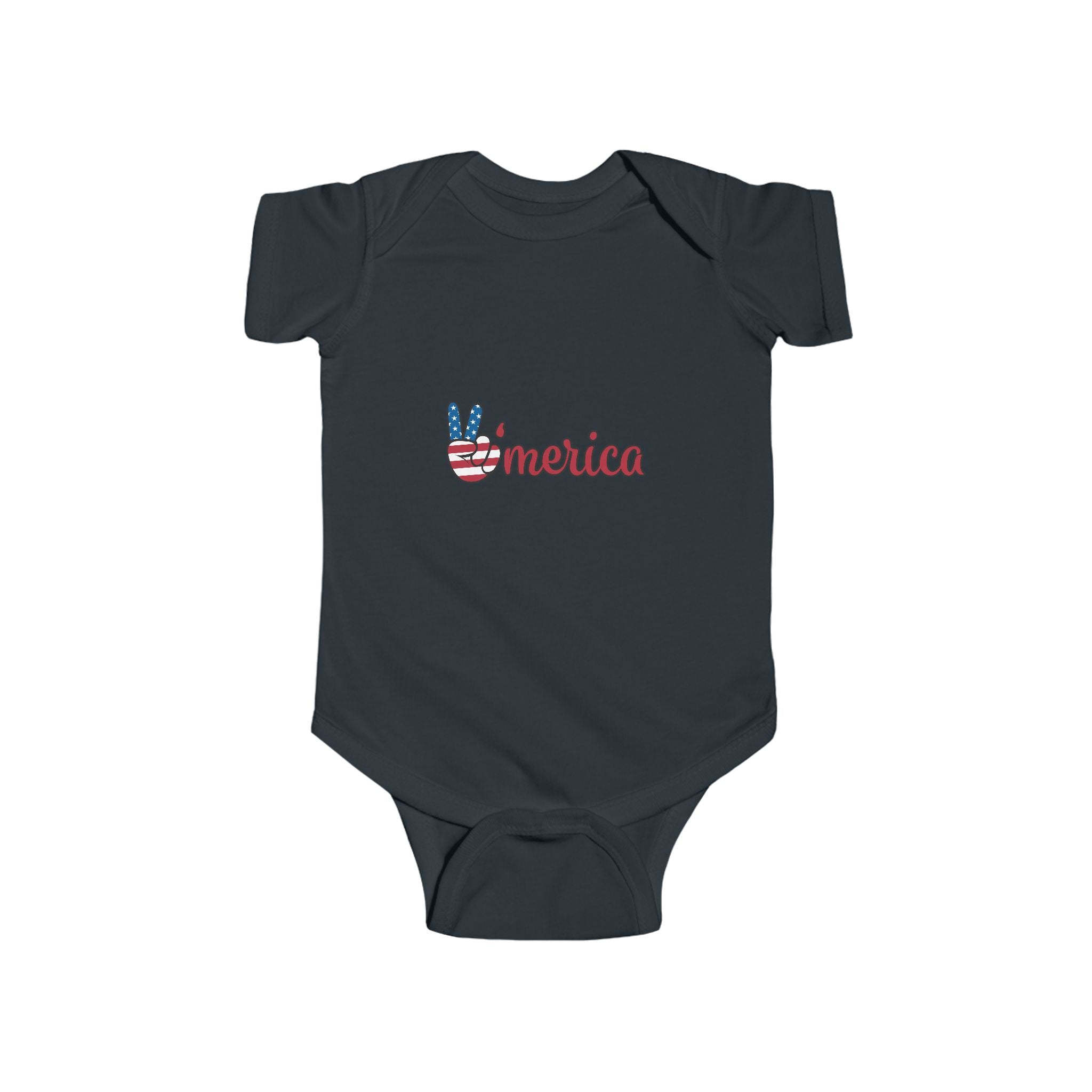 Patriotic Baby Bodysuit - 'Merica Peace Sign & Americana Popsicle Onesie