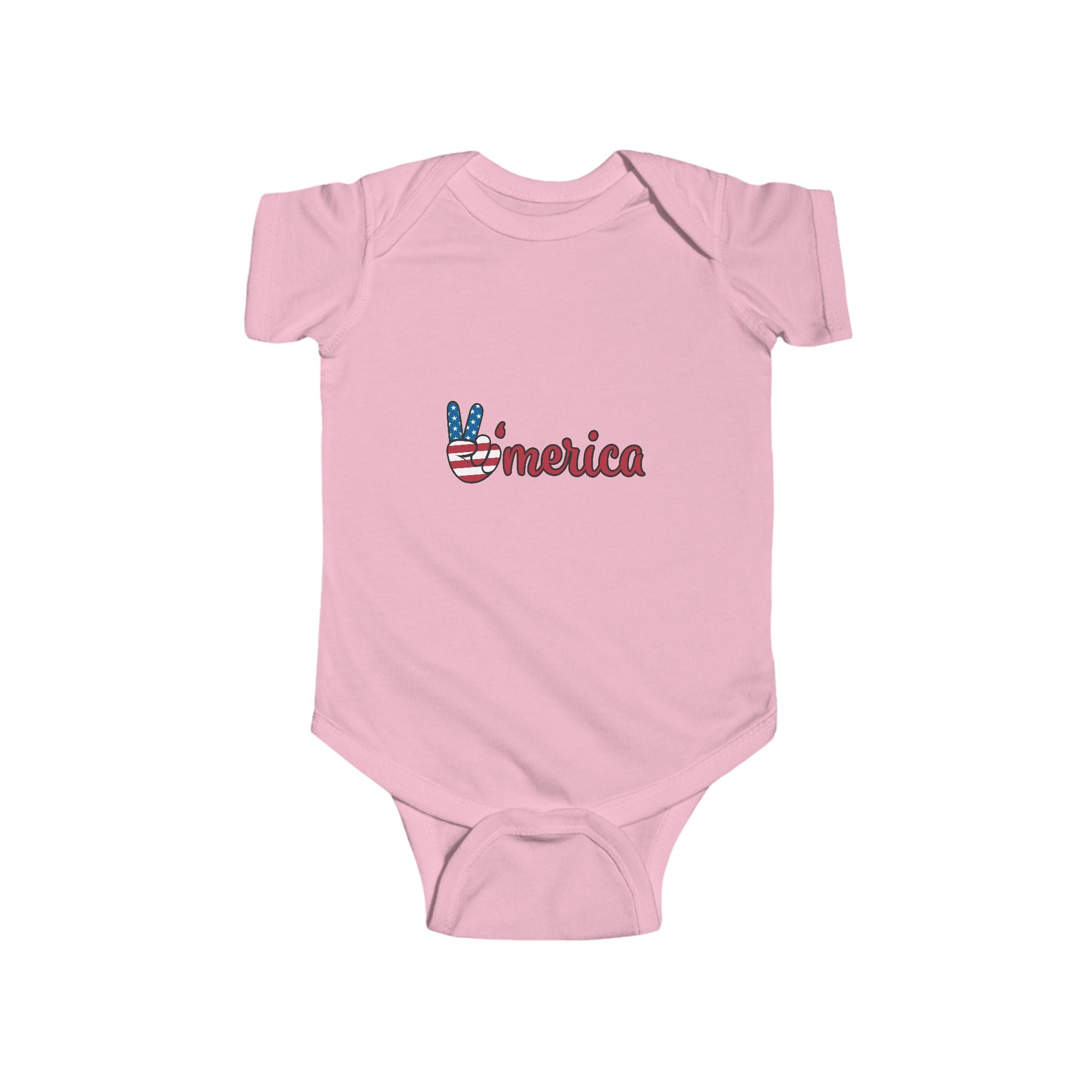 Patriotic Baby Bodysuit - 'Merica Peace Sign & Americana Popsicle Onesie