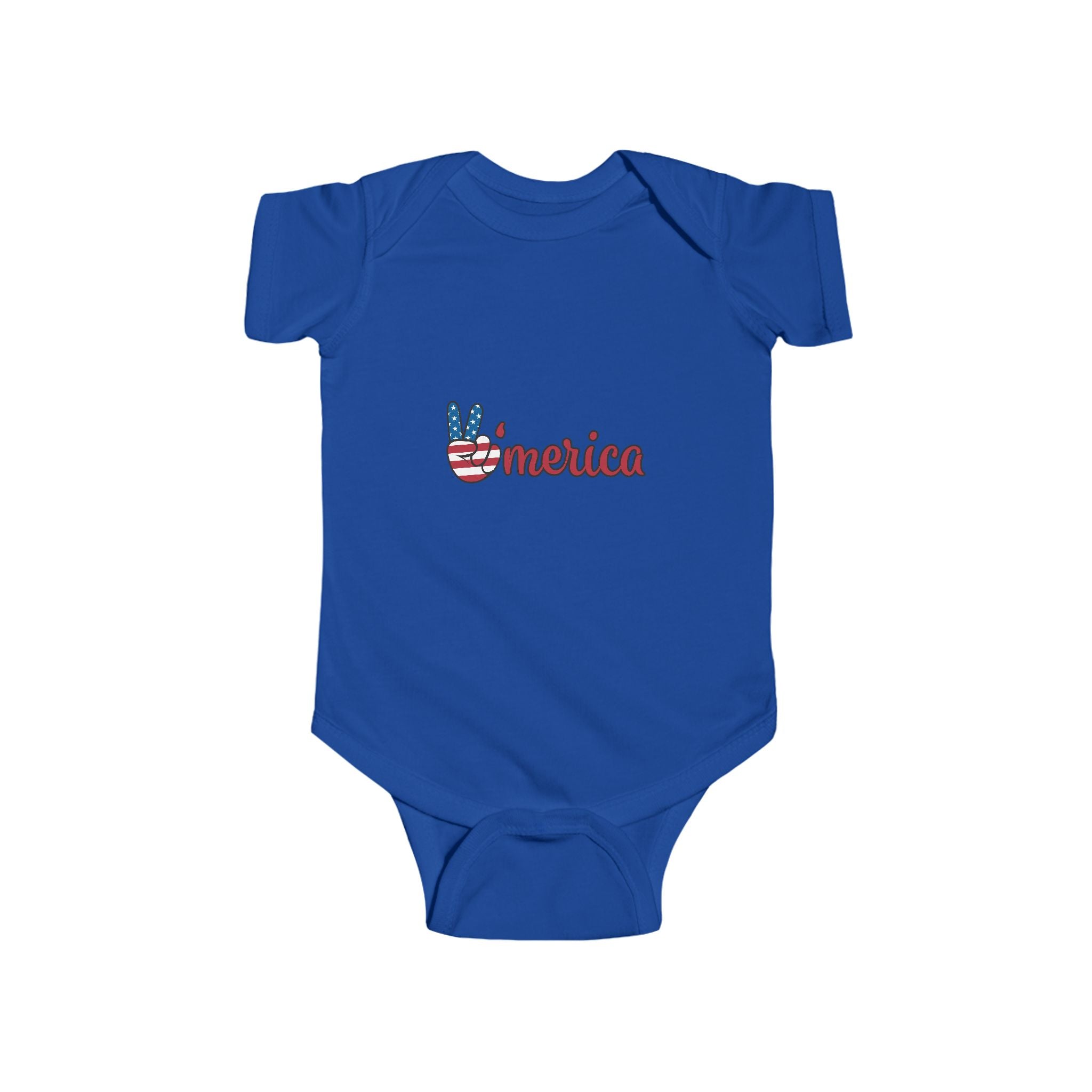 Patriotic Baby Bodysuit - 'Merica Peace Sign & Americana Popsicle Onesie