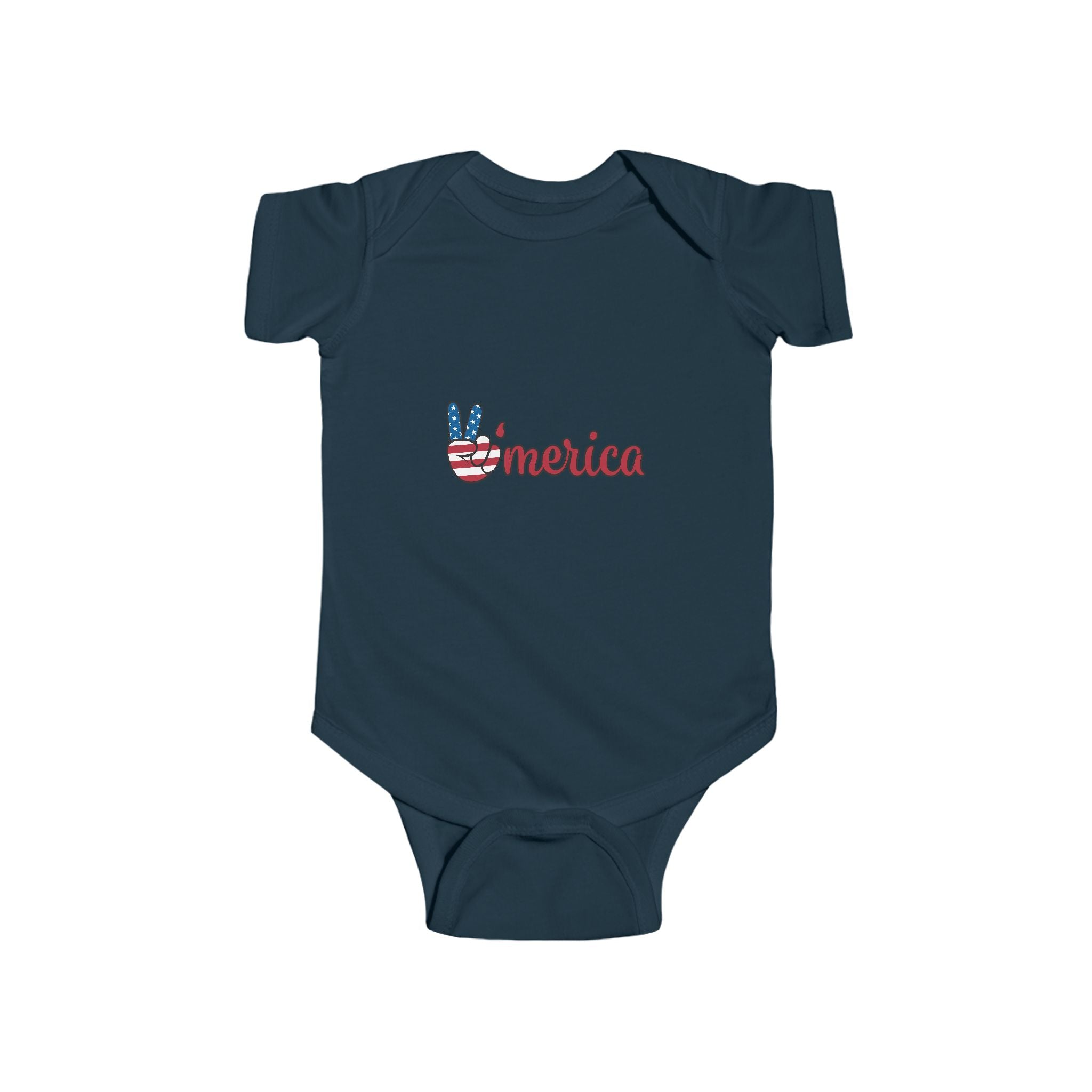 Patriotic Baby Bodysuit - 'Merica Peace Sign & Americana Popsicle Onesie