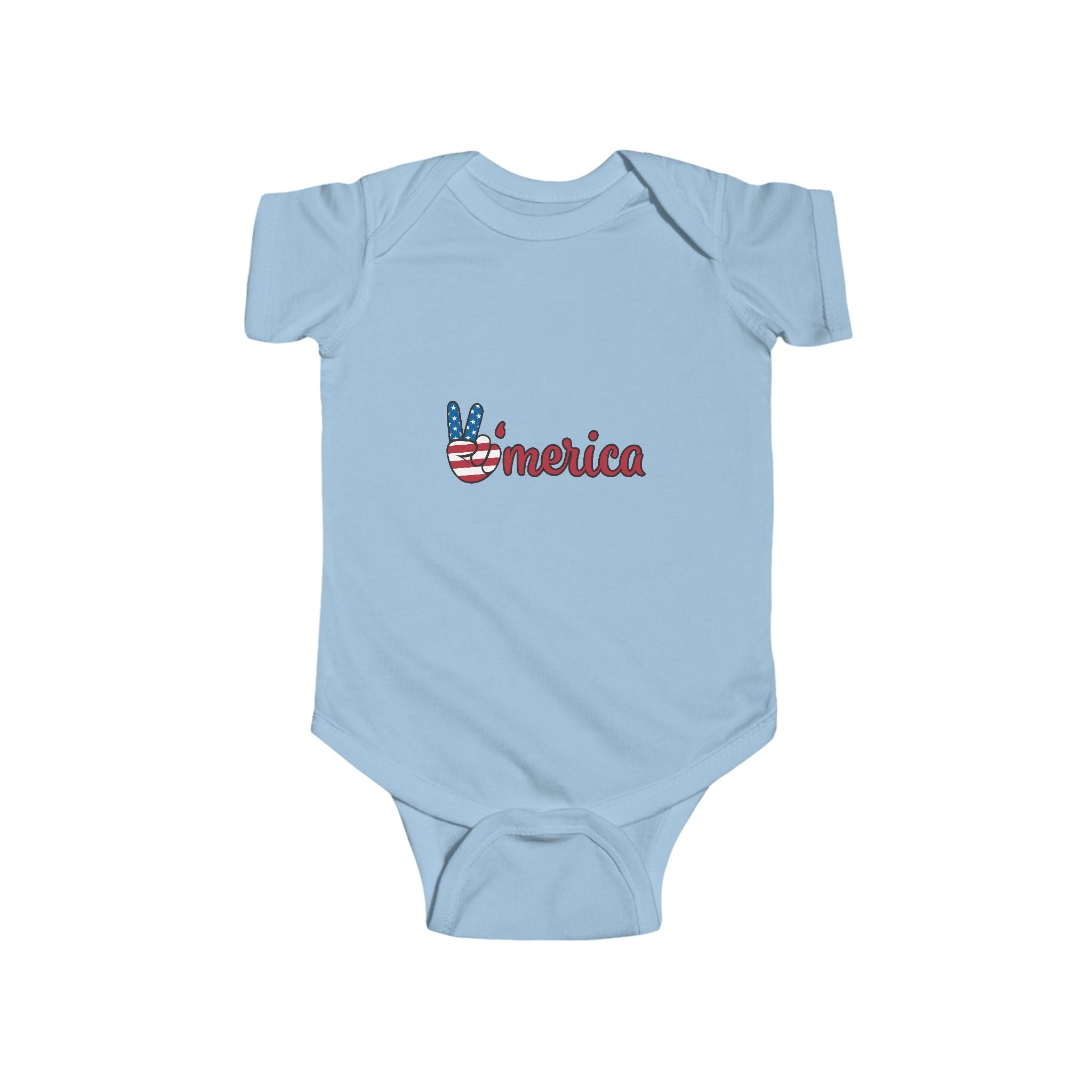 Patriotic Baby Bodysuit - 'Merica Peace Sign & Americana Popsicle Onesie