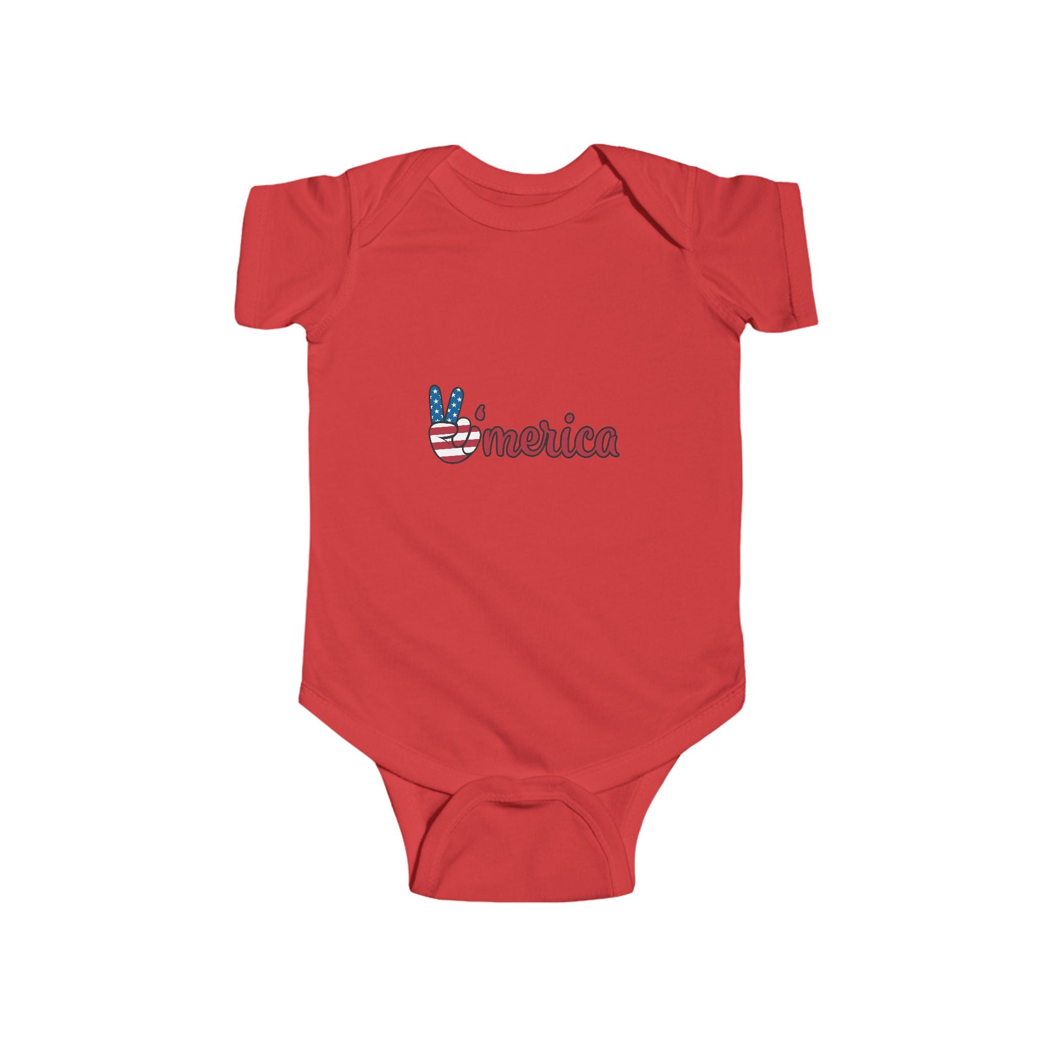 Patriotic Baby Bodysuit - 'Merica Peace Sign & Americana Popsicle Onesie