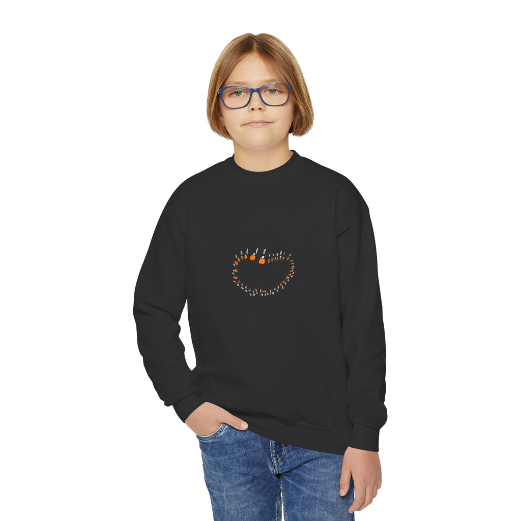 Youth Crewneck Sweatshirt — "Stranger Together" Floral Heart Kids Pullover