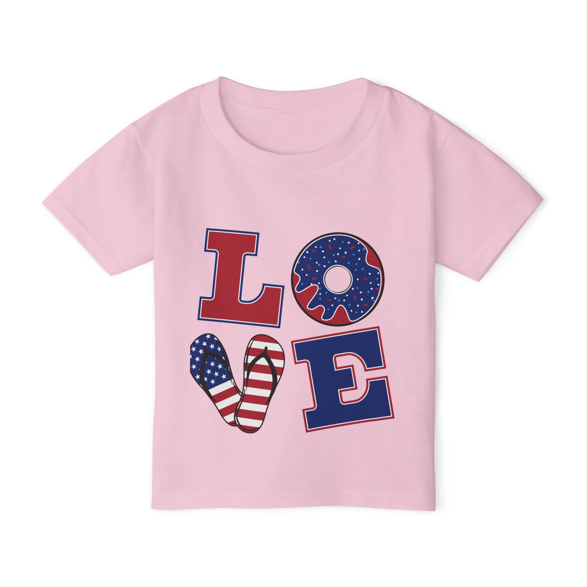 Patriotic 'LOVE' Toddler T‑Shirt — American Flag Kids Fourth of July Tee