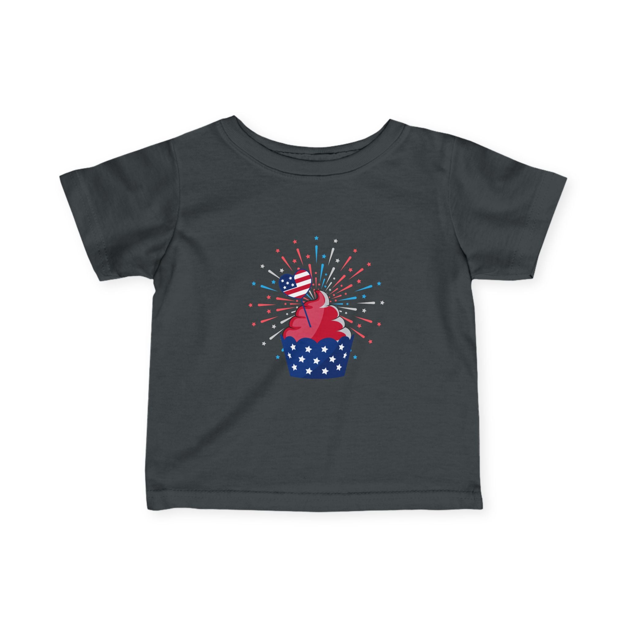 Baby 4th of July Cupcake Tee — Patriotic Infant Shirt