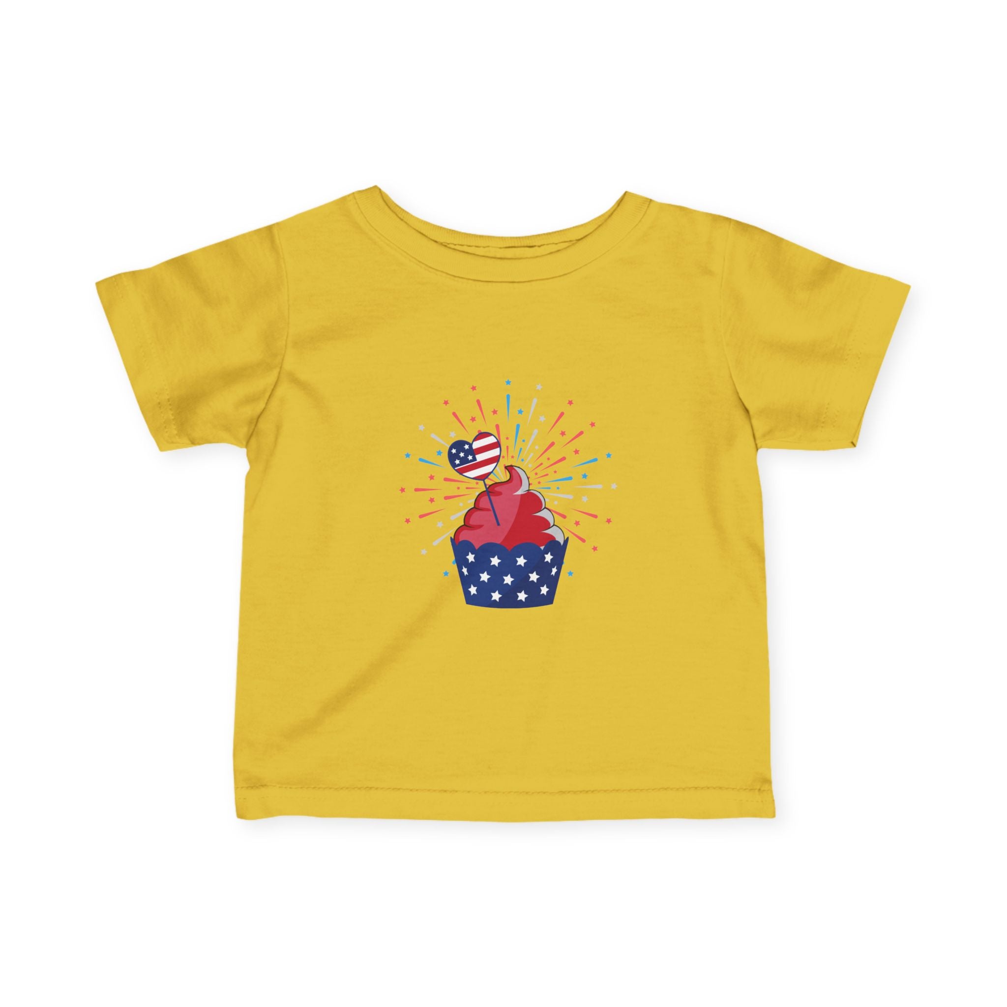Baby 4th of July Cupcake Tee — Patriotic Infant Shirt