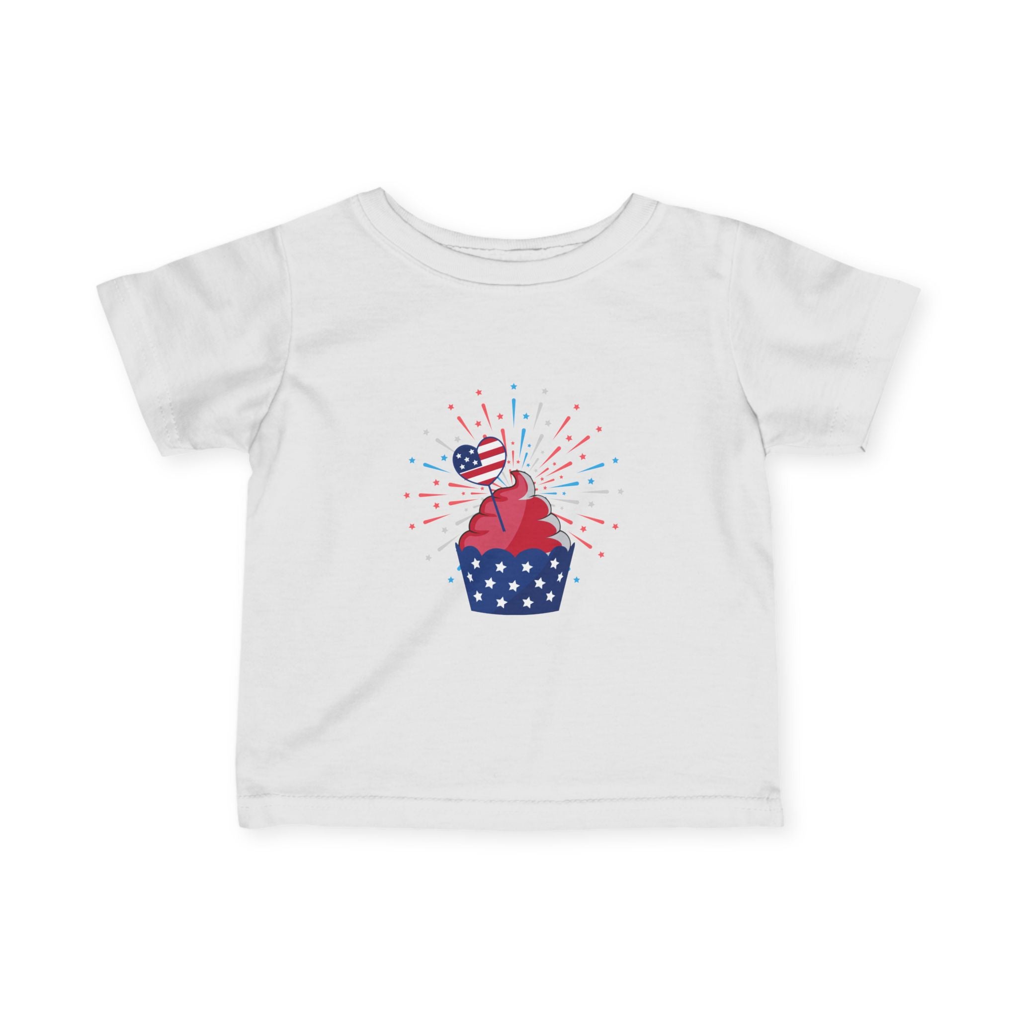 Baby 4th of July Cupcake Tee — Patriotic Infant Shirt