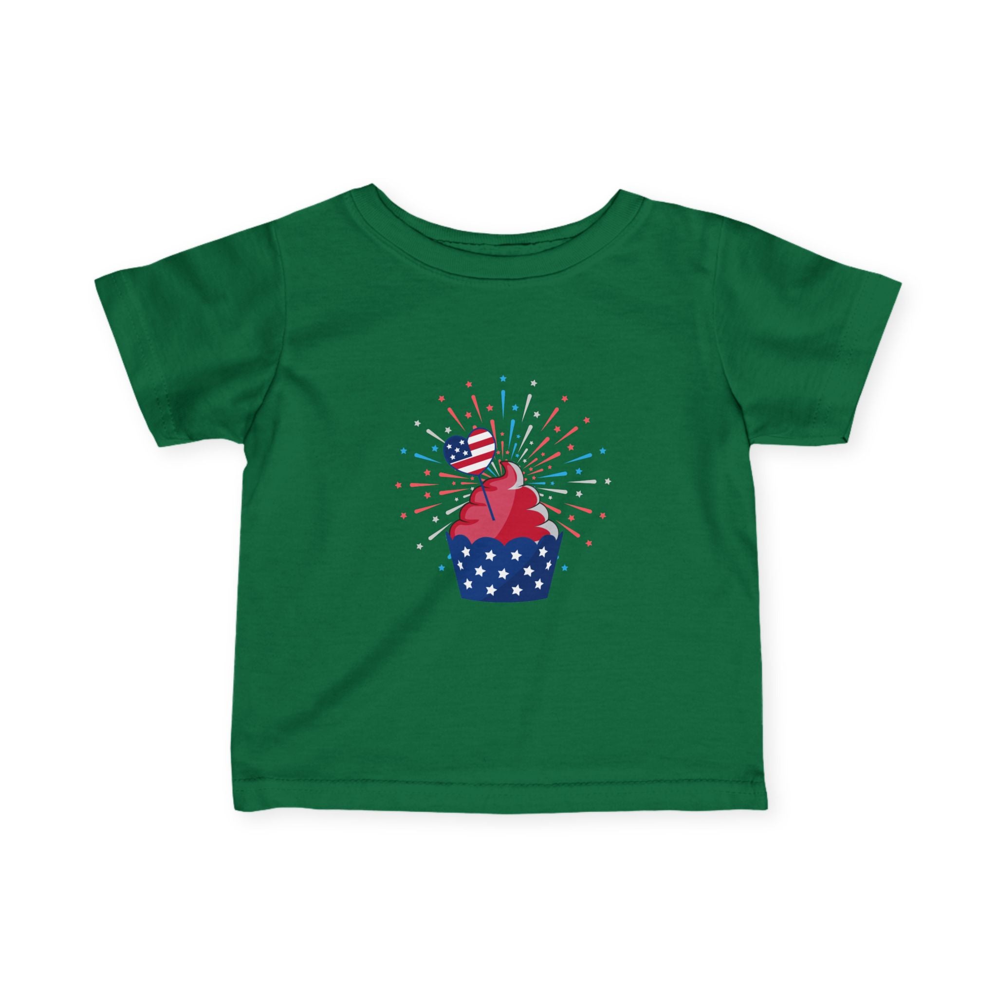 Baby 4th of July Cupcake Tee — Patriotic Infant Shirt