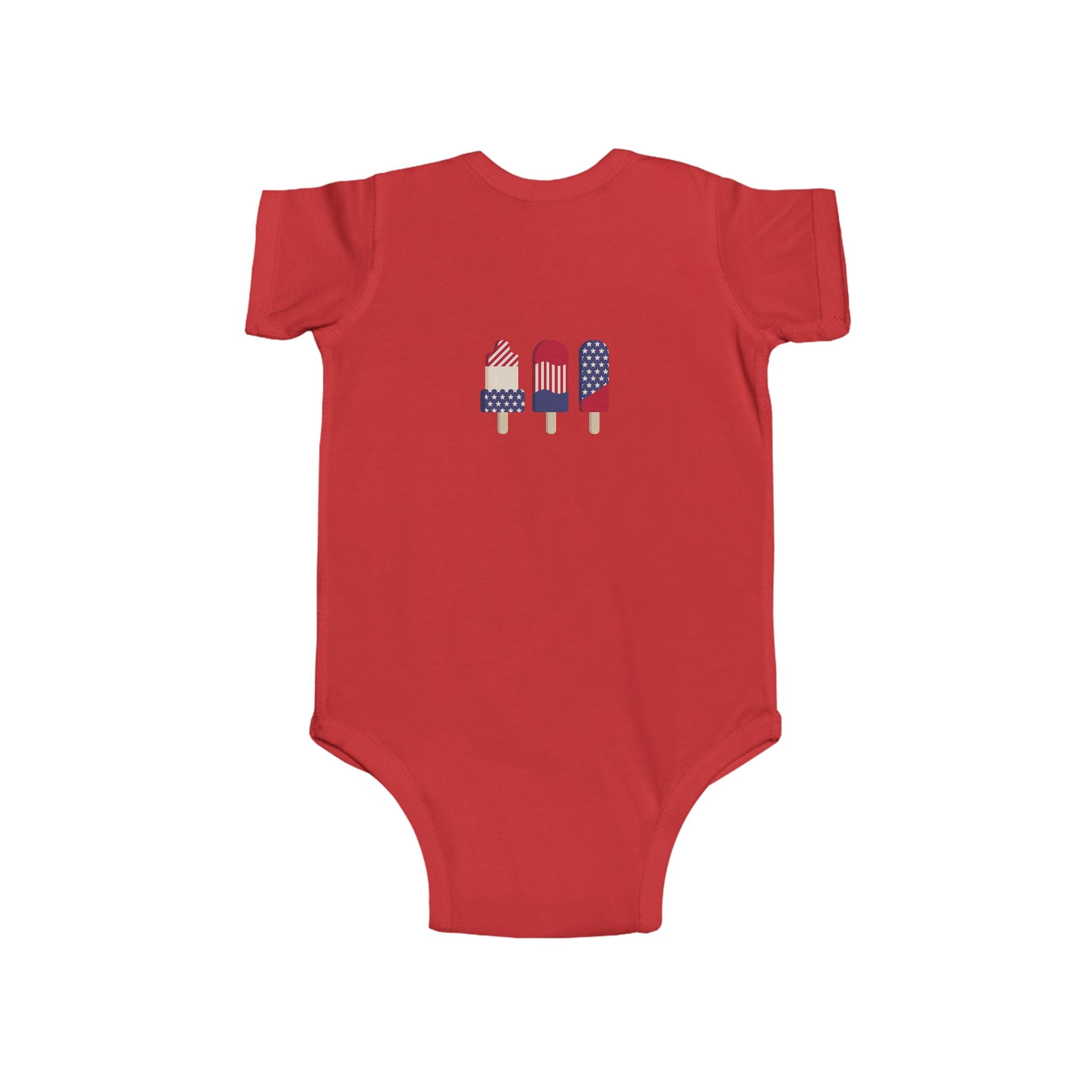 Patriotic Baby Bodysuit - 'Merica Peace Sign & Americana Popsicle Onesie