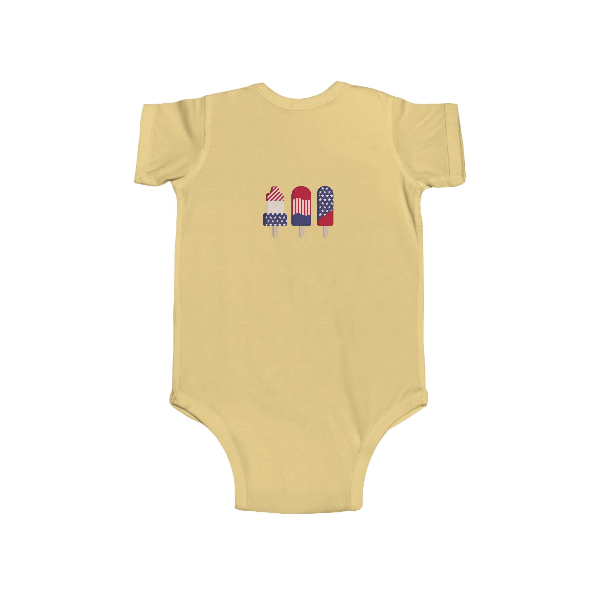 Patriotic Baby Bodysuit - 'Merica Peace Sign & Americana Popsicle Onesie