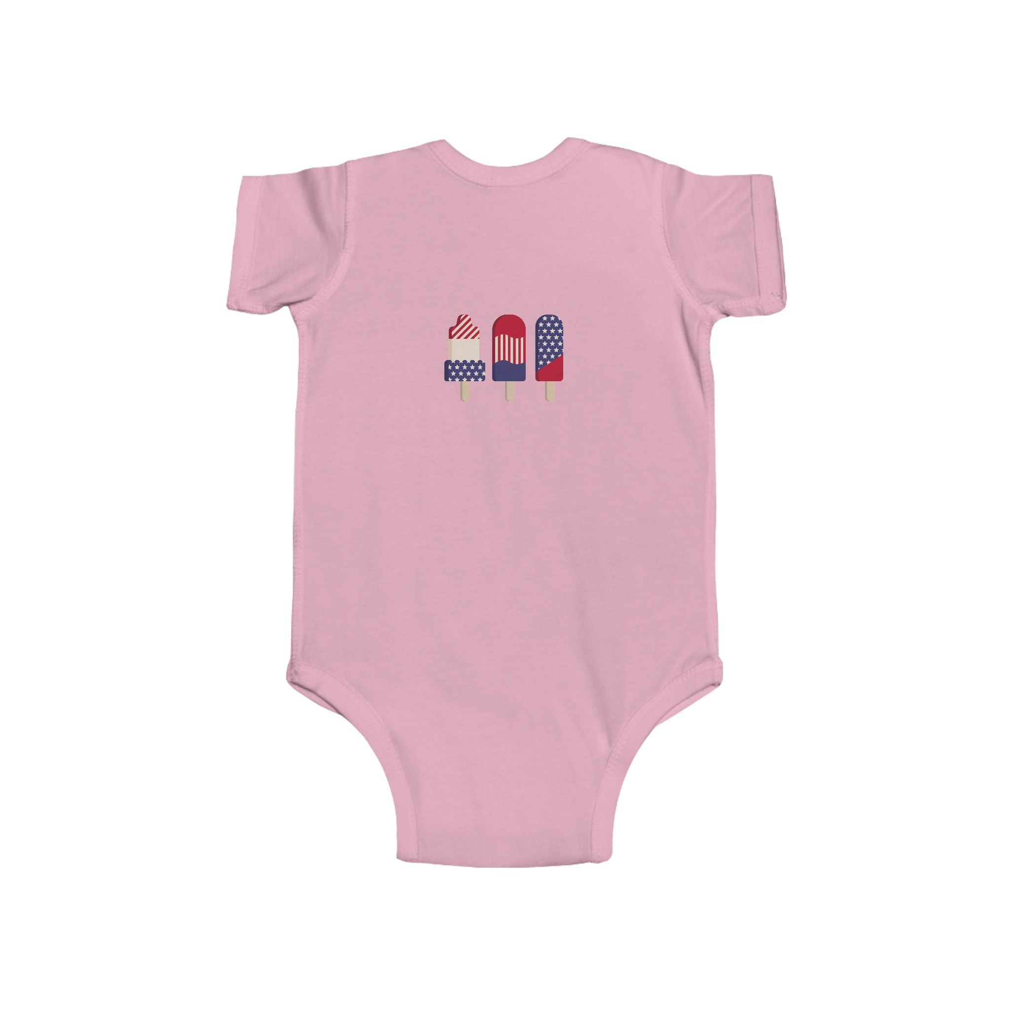 Patriotic Baby Bodysuit - 'Merica Peace Sign & Americana Popsicle Onesie