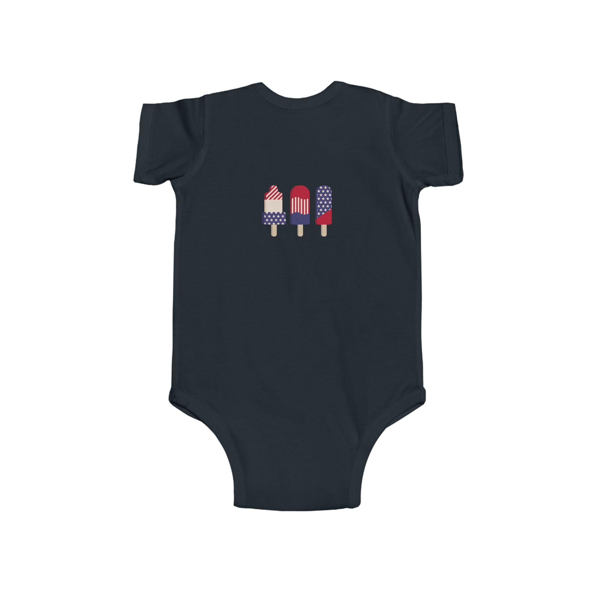 Patriotic Baby Bodysuit - 'Merica Peace Sign & Americana Popsicle Onesie