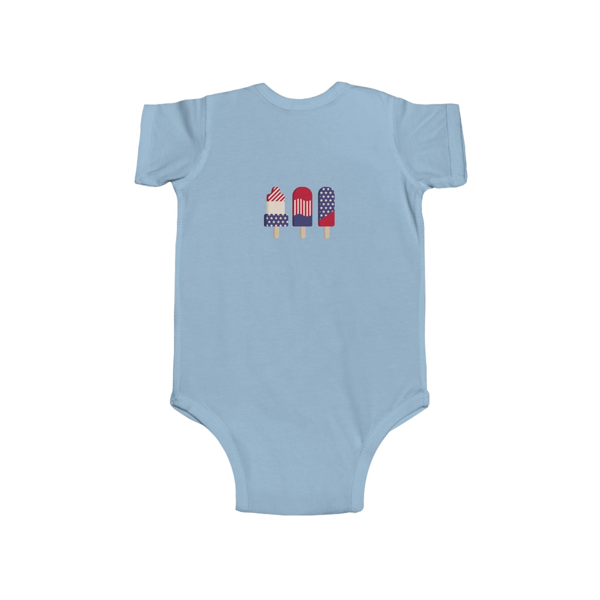 Patriotic Baby Bodysuit - 'Merica Peace Sign & Americana Popsicle Onesie
