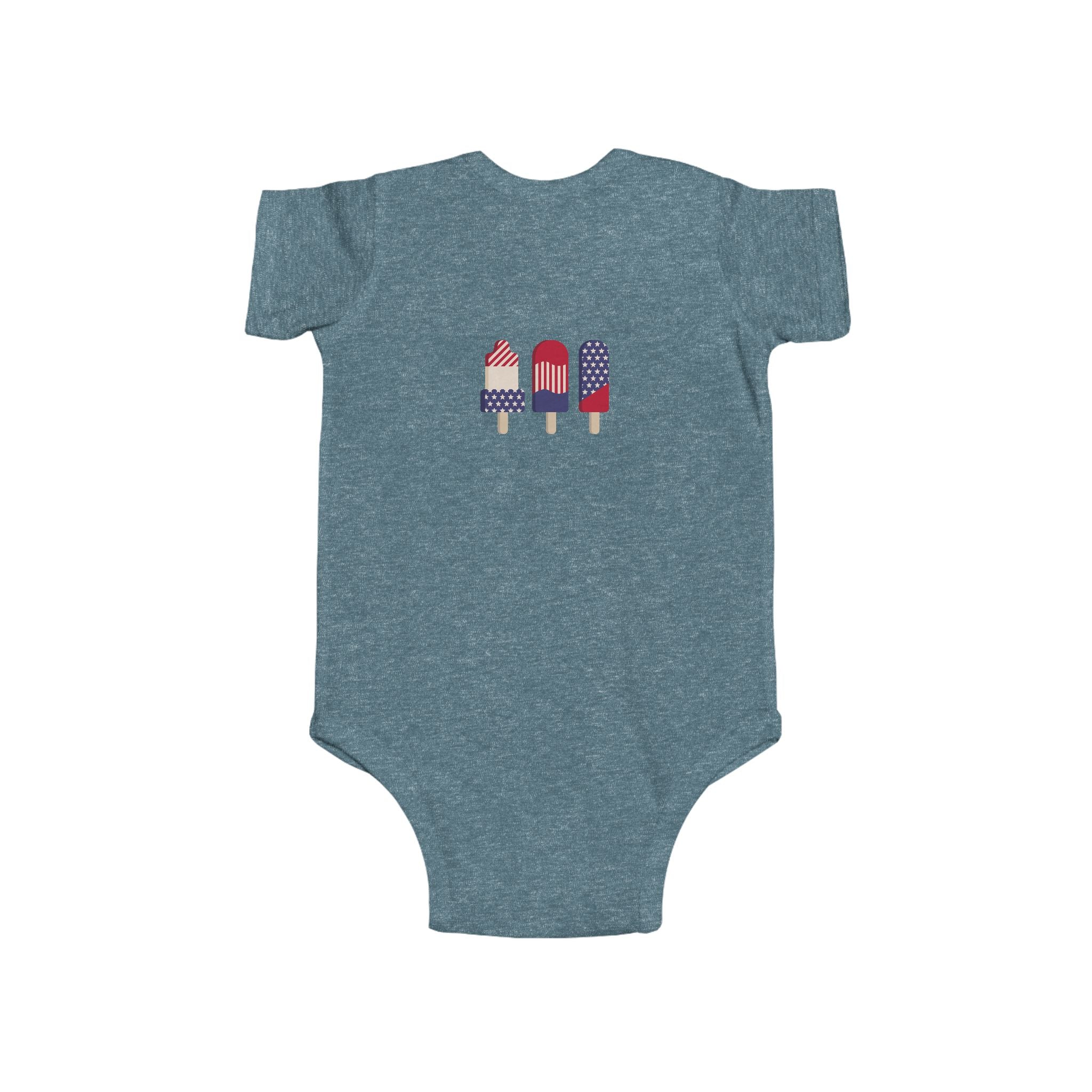 Patriotic Baby Bodysuit - 'Merica Peace Sign & Americana Popsicle Onesie
