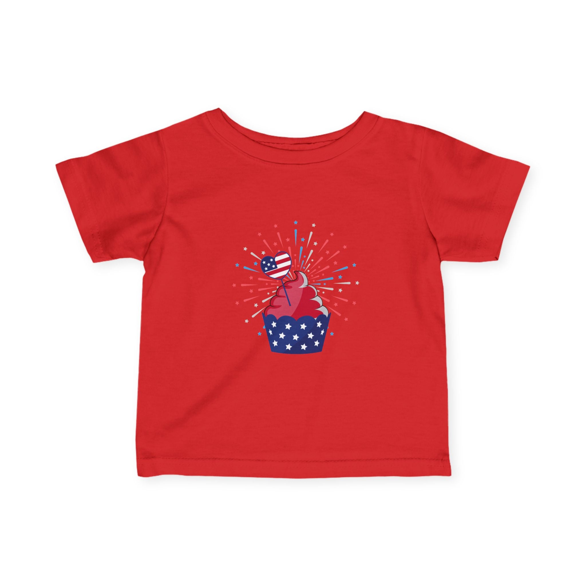 Baby 4th of July Cupcake Tee — Patriotic Infant Shirt