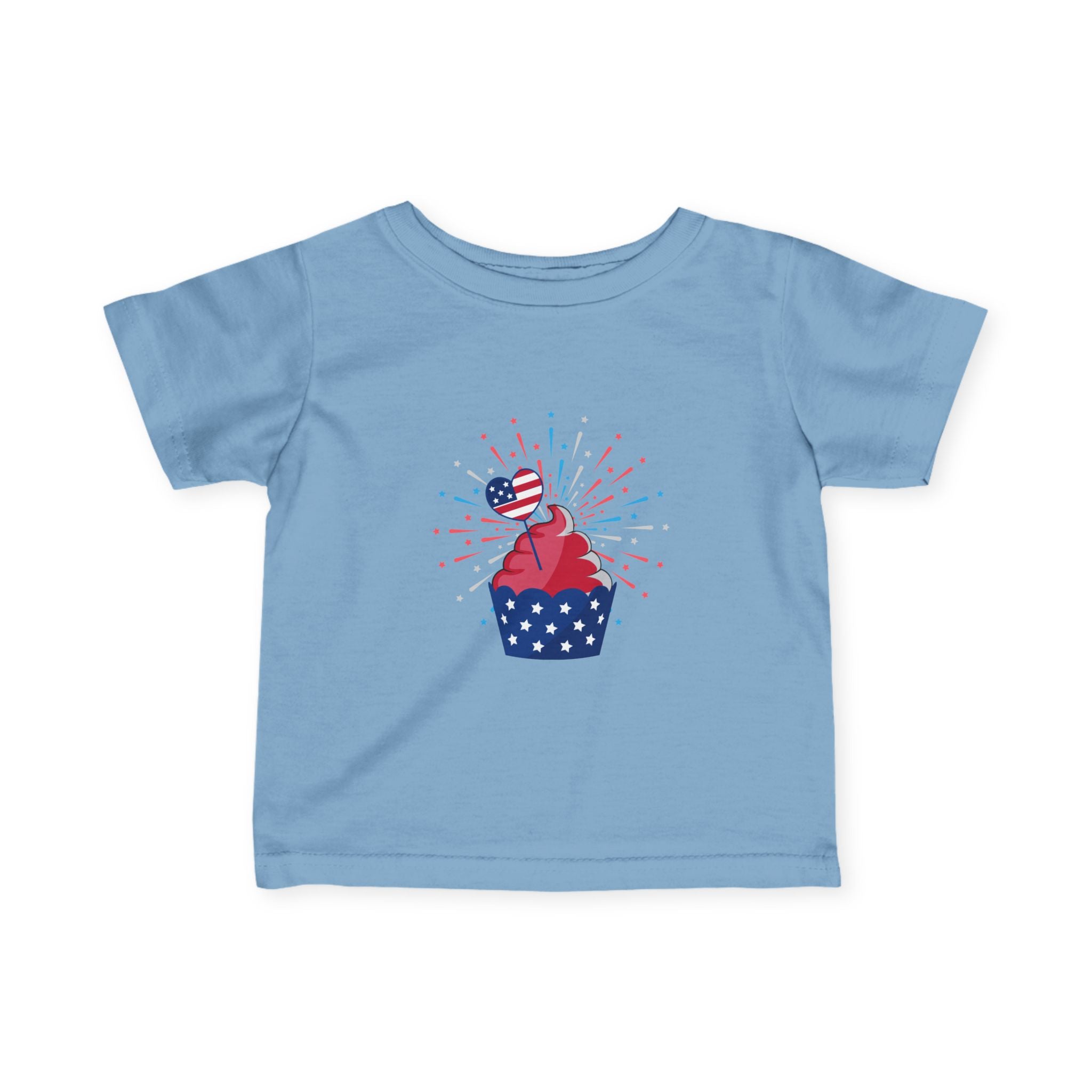 Baby 4th of July Cupcake Tee — Patriotic Infant Shirt