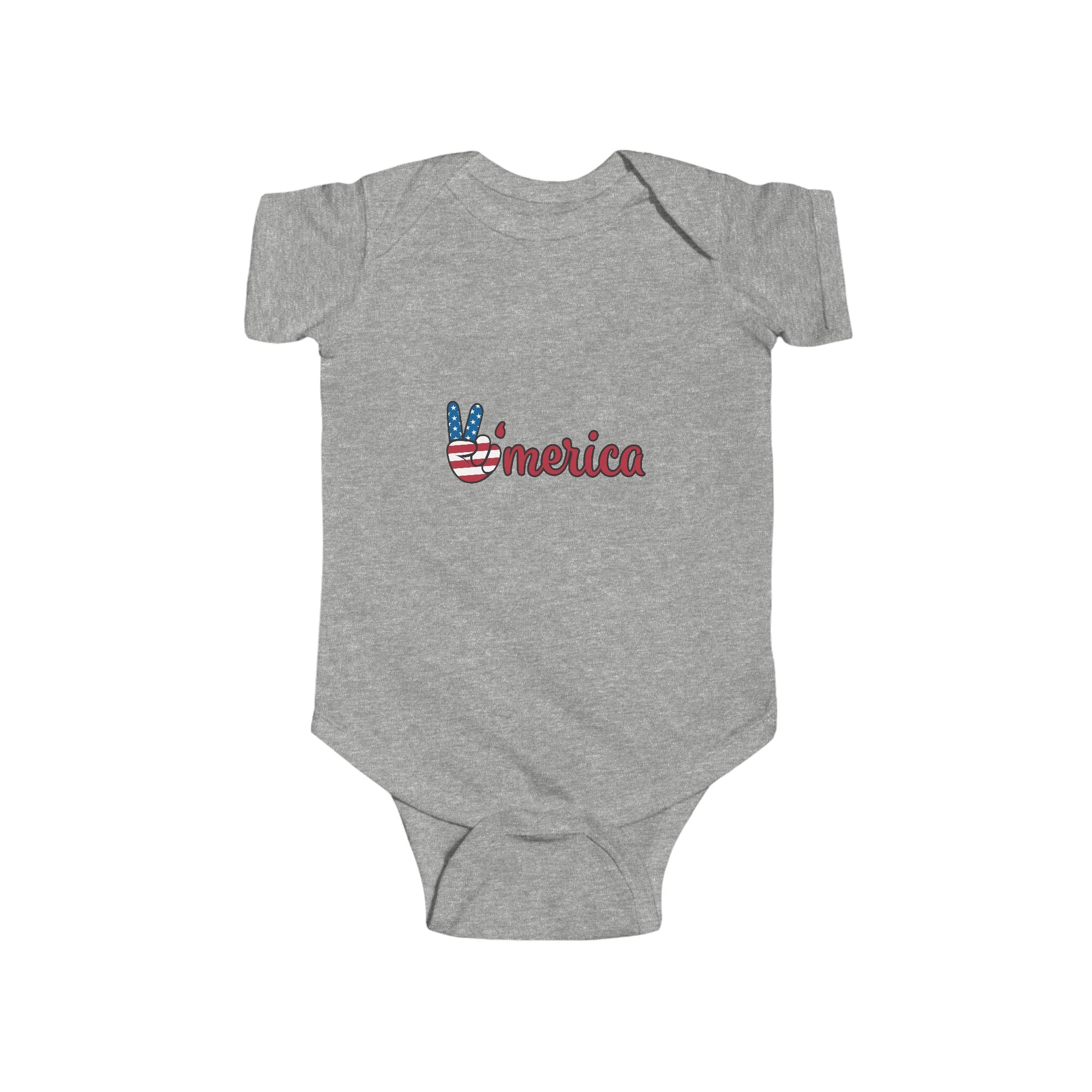 Patriotic Baby Bodysuit - 'Merica Peace Sign & Americana Popsicle Onesie