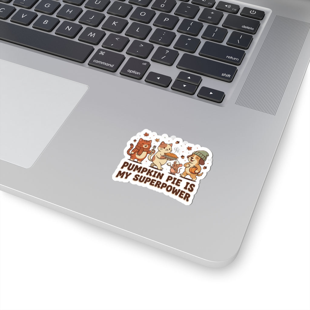 Pumpkin Pie Is My Superpower Sticker | Thanksgiving Cats, Fall Pie Sticker