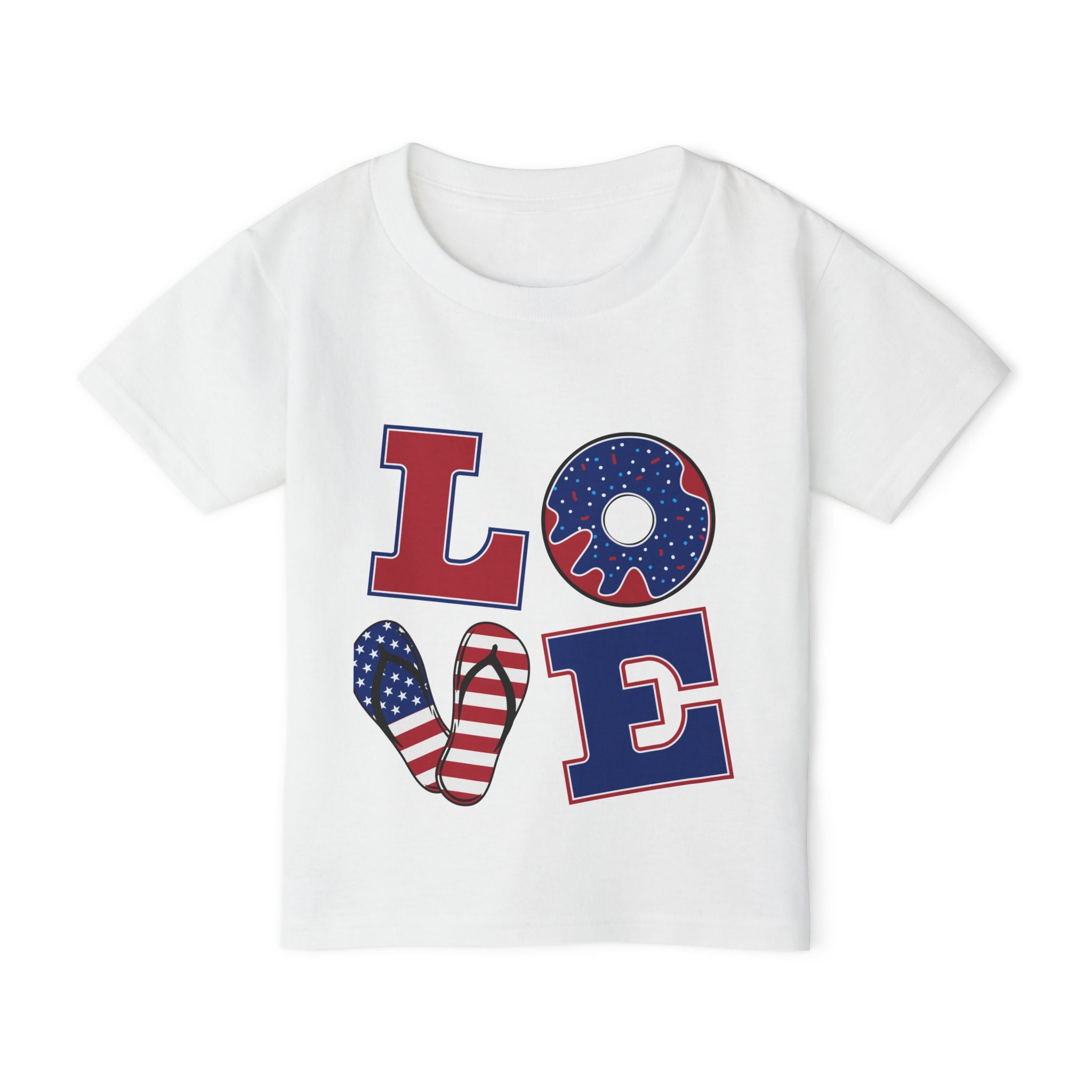 Patriotic 'LOVE' Toddler T‑Shirt — American Flag Kids Fourth of July Tee