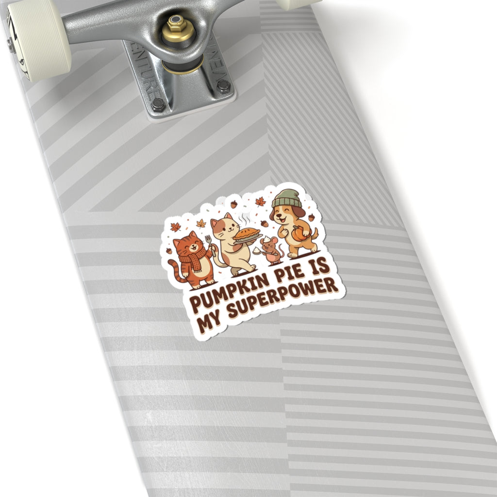 Pumpkin Pie Is My Superpower Sticker | Thanksgiving Cats, Fall Pie Sticker