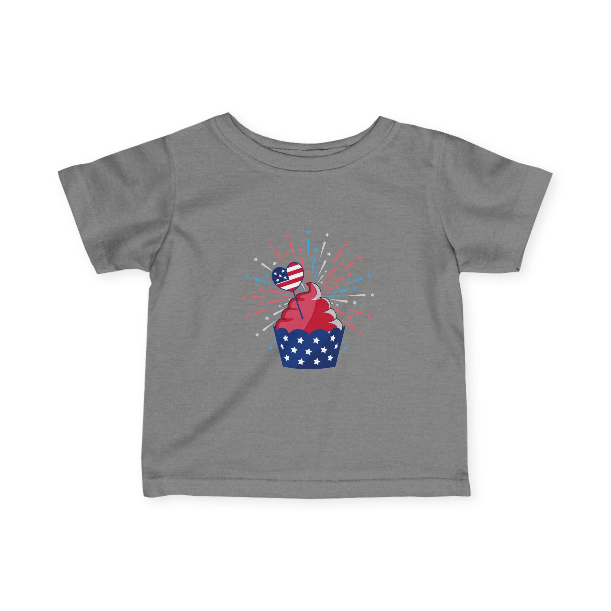 Baby 4th of July Cupcake Tee — Patriotic Infant Shirt