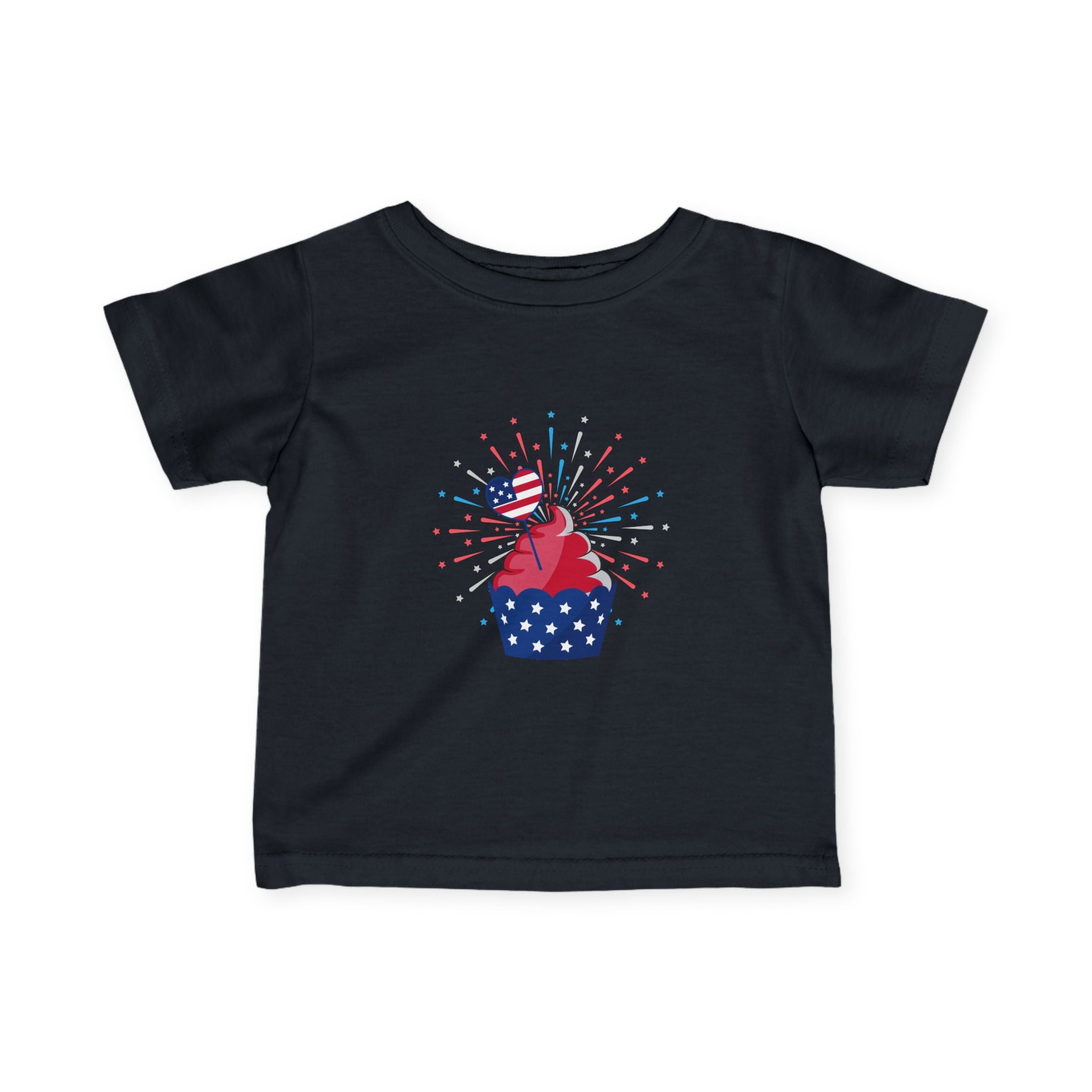 Baby 4th of July Cupcake Tee — Patriotic Infant Shirt